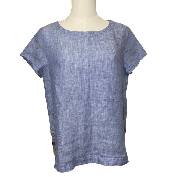 C&C California Women's 100% Linen Shirt Size Small Blue - Picture 1 of 6